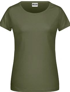8007 Dámské tričko z bio bavlny model 22415405 olive - Daiber