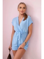 Krátký overal model 19780127 v pase modrý - K-Fashion