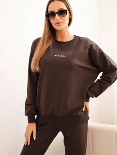 Dámska bavlnená súprava s potlačou Minimal brown