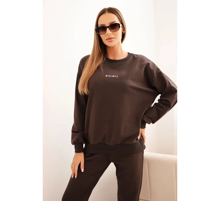 Dámska bavlnená súprava s potlačou Minimal brown Dámska bavlnená súprava s potlačou Minimal brown