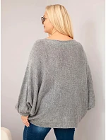 Dámský svetr Plus Size s přídavkem vlny volného střihu tmavě šedý Dámský svetr Plus Size s přídavkem vlny volného střihu tmavě šedý