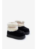 Sněhové boty dětské s kožešinou a vzorem černé model 21678781 - Boto Sněhové boty dětské s kožešinou a vzorem černé model 21678781 - Boto