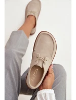 Dámské polobotky typu barefoot z přírodního semiše Zazoo 327 světle béžové