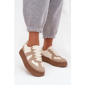 Dámské tenisky na platformě tmavě béžové model 21744688 - Boto Dámské tenisky na platformě tmavě béžové model 21744688 - Boto