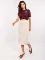 Spódnica model 21253057 jasny beżowy - FPrice