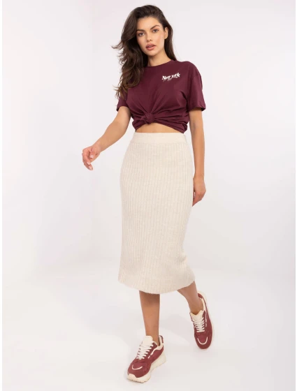 Spódnica model 21253057 jasny beżowy - FPrice