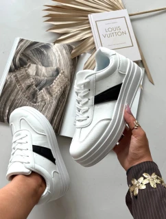 Dámske tenisky na platforme Elvessia - biele