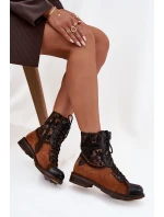 Dámske kožené čižmy Maciejka - camel, nízky podpätok Dámske kožené čižmy Maciejka - camel, nízky podpätok