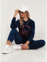 VIP PRIVATE tmavomodrý dámsky velúrový set FashionStreet AY0867