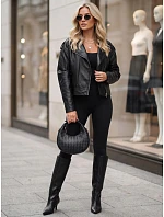 Dámska bunda v štýle „Ramones“ z ekokože, čierna, FashionStreet TY5919