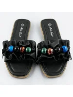 Černé dámské pantofle s podrážkou model 17356925 - Mix Feel