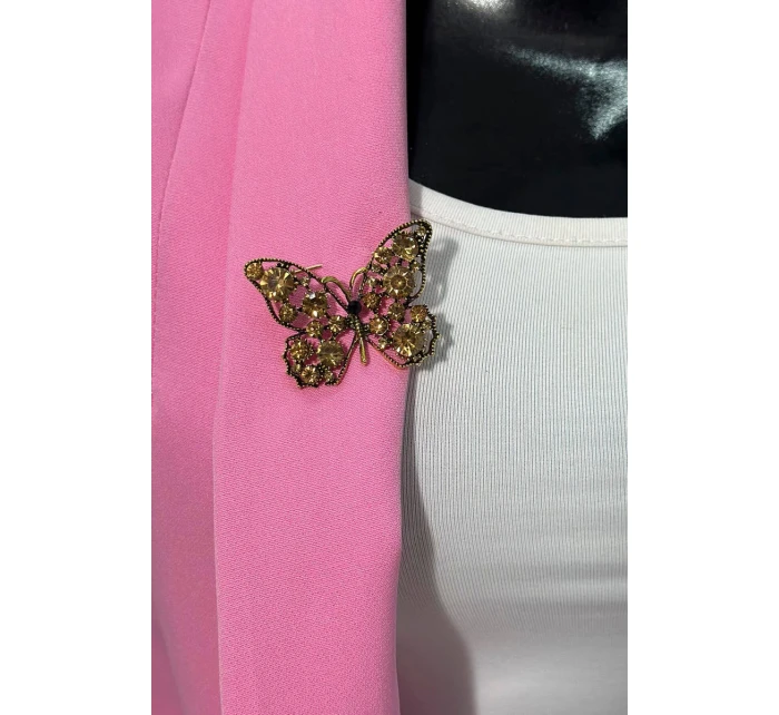 Brož Motýl model 18754321 meruňkové + zlato - K-Fashion