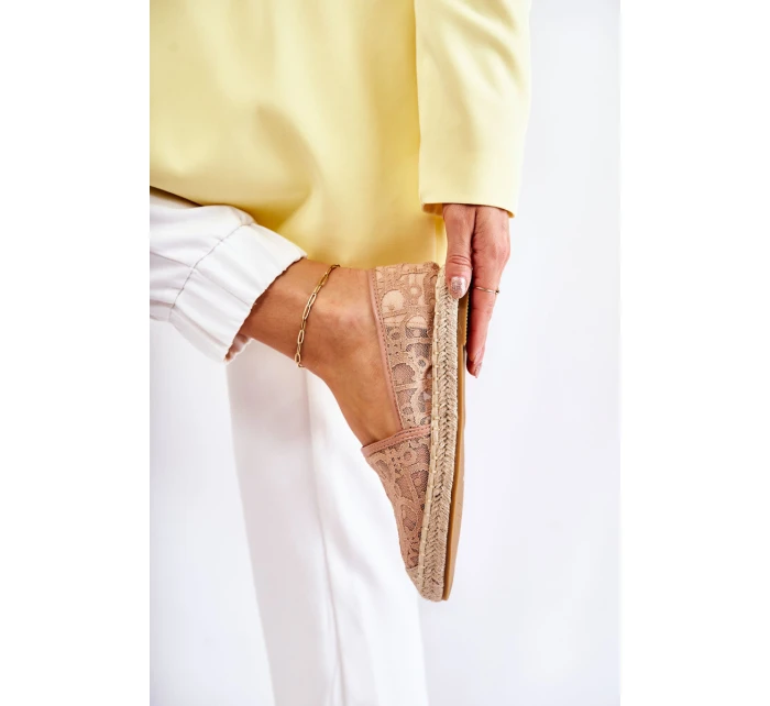 Klasické dámské espadrilky prolamované nude model 21588416 - S.Barski