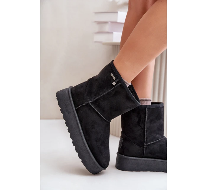 Wysokie Śniegowce Damskie Na Platformie Big Star OO274898 Czarne Wysokie Śniegowce Damskie Na Platformie Big Star OO274898 Czarne