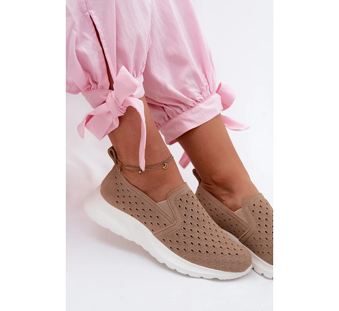 Dámské nazouvací síťované polobotky Béžové model 22123303 - EVENTO