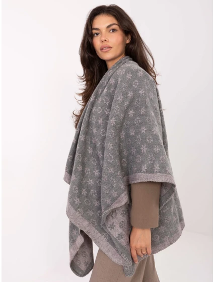 Pončo AT PN 7661.89 sivo-ružové