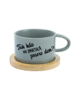 TAK KDO MI DNESKA POSERE DEN? - šedý hrníček makronka 200 ml