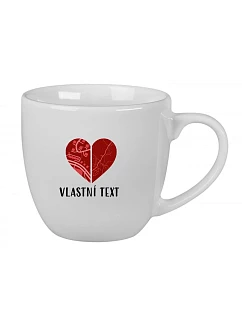 Personalizovaný keramický hrnček 400 ml – Dve miesta, jedno srdce