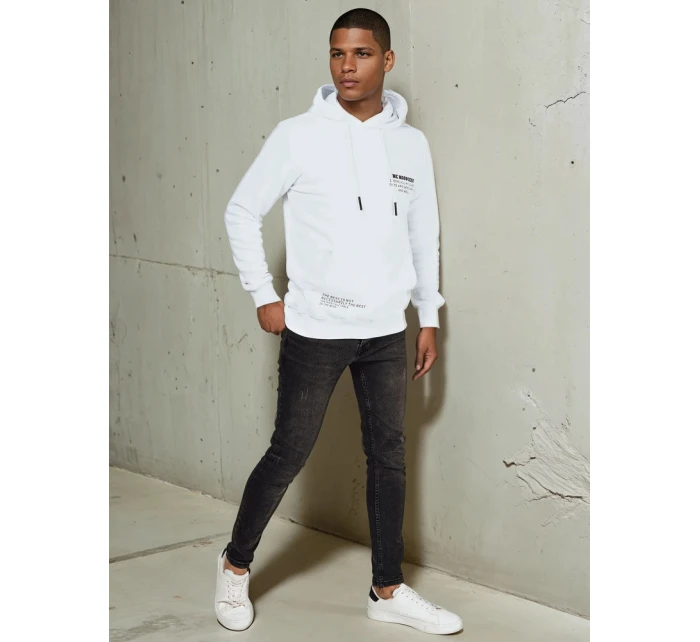 Pánská mikina s kapucí bílá Dstreet model 21976018 - FashionStreet Pánská mikina s kapucí bílá Dstreet model 21976018 - FashionStreet