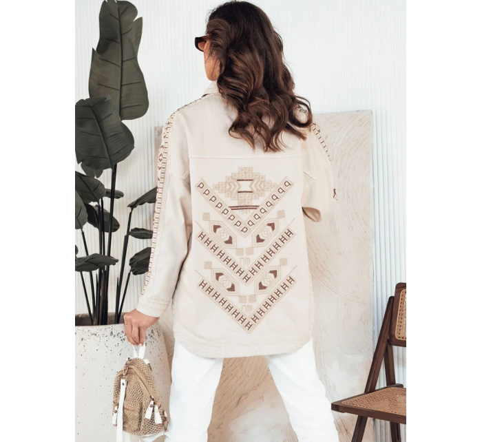 Dámská džínová bunda light beige Dstreet model 21976642 - FashionStreet Dámská džínová bunda light beige Dstreet model 21976642 - FashionStreet