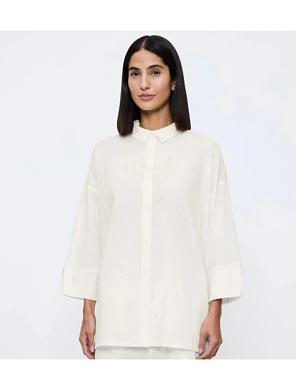 Letné oblečenie Boyfriend Shirt - SILK WHITE - TRIUMPH SILK WHITE - TRIUMPH