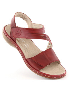 Kožené pohodlné sandály Rieker W RKR685 red