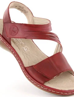 Pohodlné kožené sandále Rieker W RKR685 red