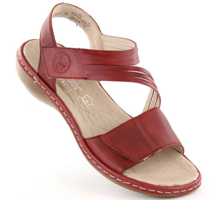 Kožené pohodlné sandály Rieker W RKR685 red
