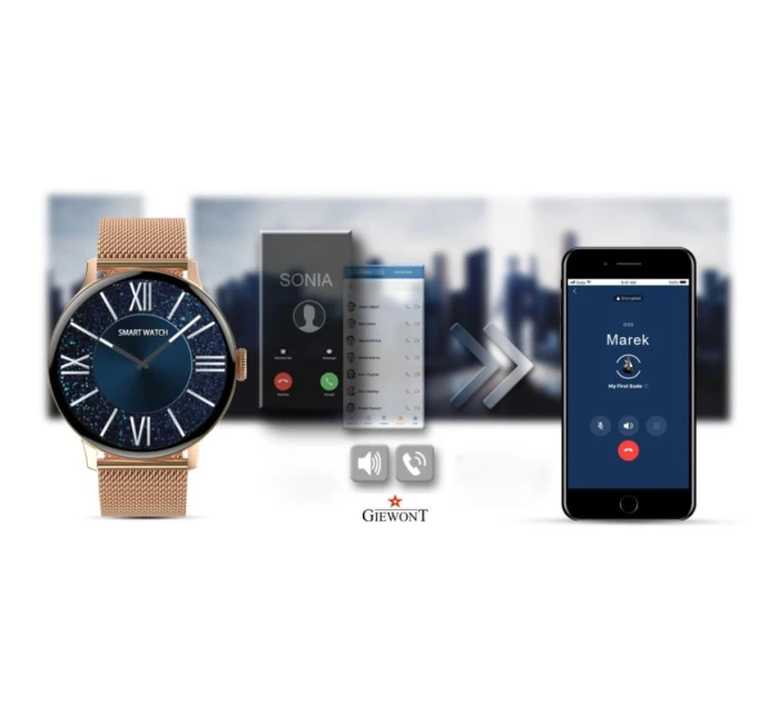 Dámské chytré hodinky Pink Gold model 21804667 - Giewont Dámské chytré hodinky Pink Gold model 21804667 - Giewont