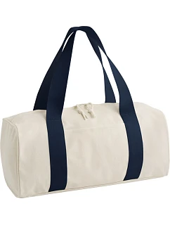 BagBase BG 676 Okrúhla športová taška „Edit Duffle“ 52.0676 prírodná/námornícka modrá