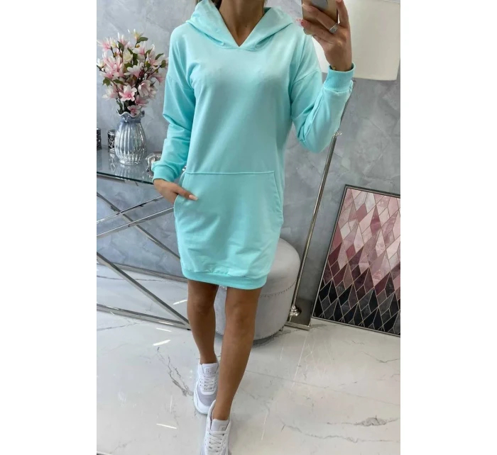 Šaty s kapucí v mátové barvě Šaty s kapucí v mátové barvě