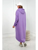 Zateplené šaty s kapucňou fialka