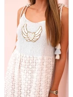 Dámske boho šaty s ramienkami modré