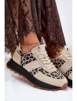 Dámské Sneakersy Na Platformě Panther  Béžové model 21691243 - VINCEZA