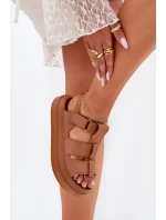 Sandały Damskie Na Platformie Camel Nitavelia Sandały Damskie Na Platformie Camel Nitavelia