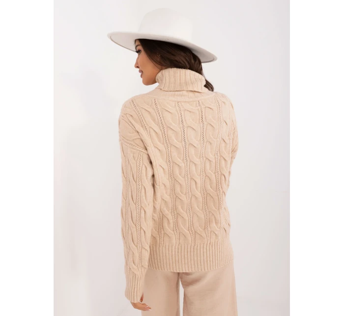 Sweter AT SW model 20459125 beżowy - FPrice Sweter AT SW model 20459125 beżowy - FPrice