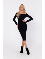 M757 Bodycon šaty na ramienka - čierne M757 Bodycon šaty na ramienka - čierne