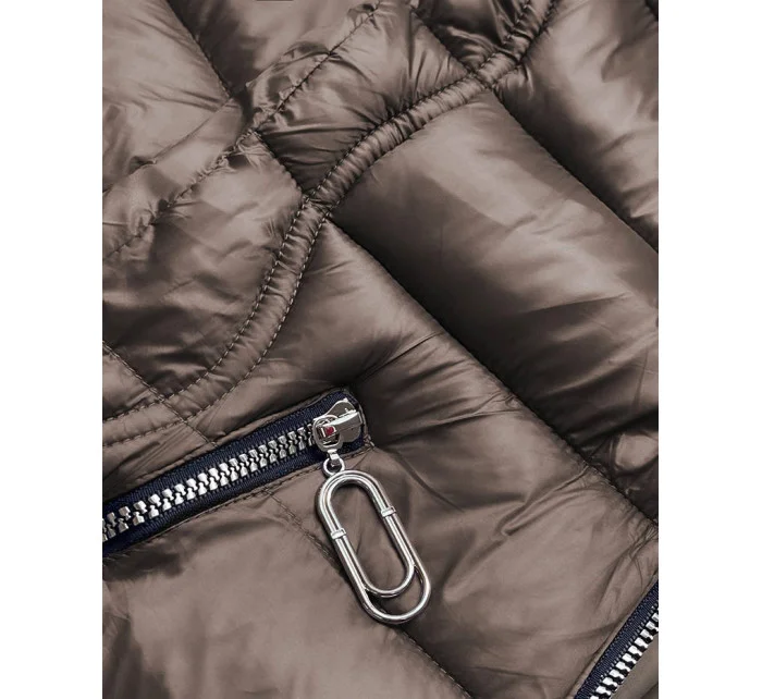 Hnedá ľahká dámska prechodná bunda (B8058-101)