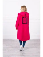 Pláštenka oversize s kapucňou fuchsiová Pláštenka oversize s kapucňou fuchsiová