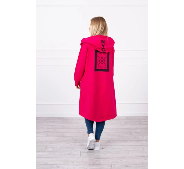 Pláštenka oversize s kapucňou fuchsiová Pláštenka oversize s kapucňou fuchsiová