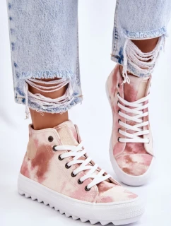 Dámske vysoké tenisky Big Star - béžová/ružová