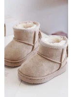 Dětské zateplené sněhule s třásněmi, béžová Mikyla