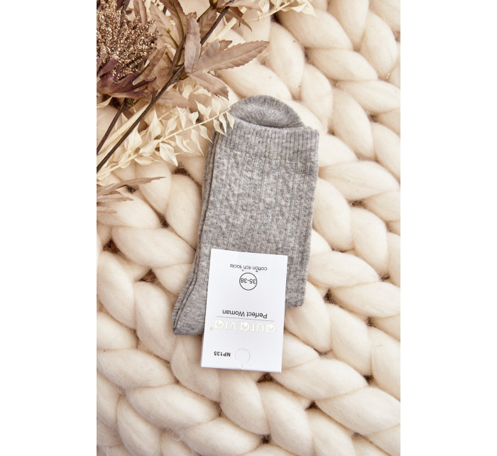 Dámske bavlnené ponožky s potlačou šedé