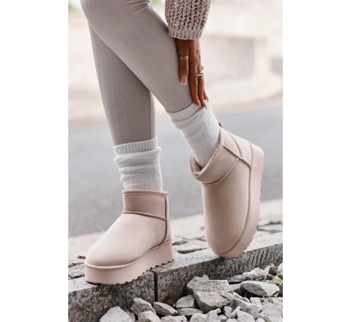 Dámske zateplené snežnice s kožušinou Light Beige Xamella Dámske zateplené snežnice s kožušinou Light Beige Xamella