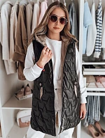 Dámska prechodná prešívaná vesta GLITTI black FashionStreet TY4804