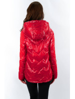 Červená prošívaná dámská bunda s kapucí model 16147700 - S'WEST