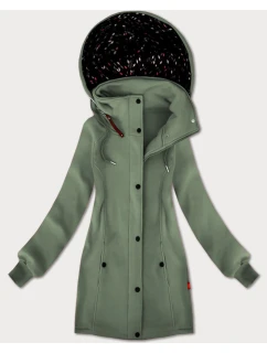 Šedo-zelená dámska mikina s kapucňou a stojacím golierom LHD (AMG-171)