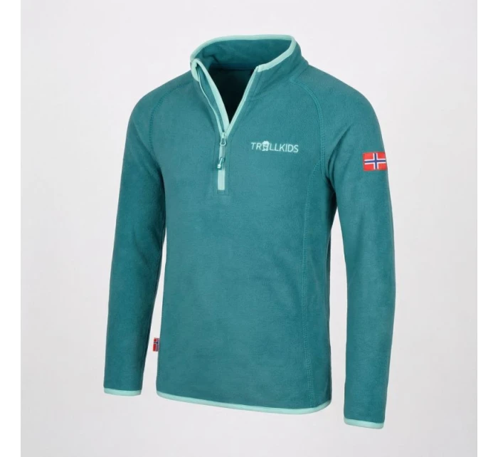 Fleecová mikina pro se zipem Kids Half Zip zelená model 21363896 - Trollkids
