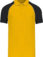 Kariban K 226 Baseballové polo tričko z piké 20.K226 žltá/svetlošedá/čierna