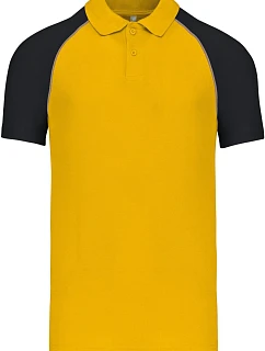 Kariban K 226 Baseballové polo tričko z piké 20.K226 žltá/svetlošedá/čierna